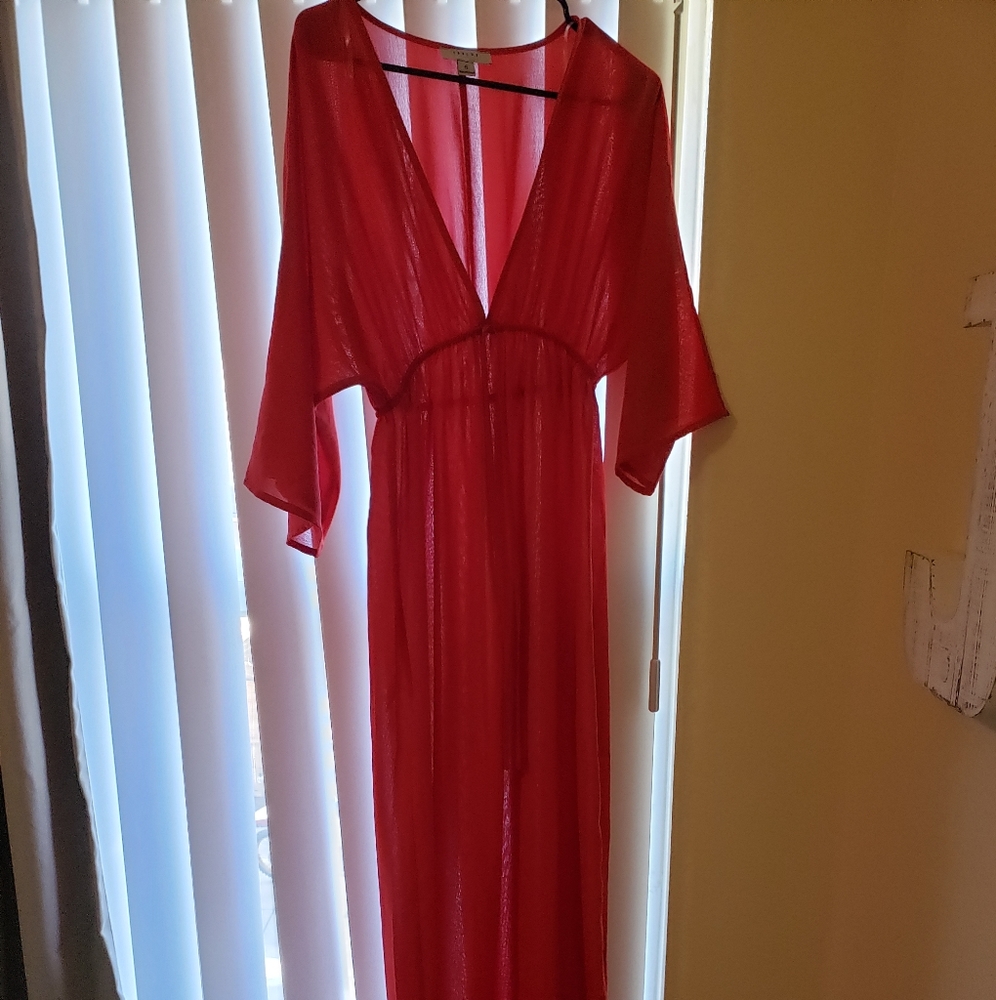 Red maxi dress